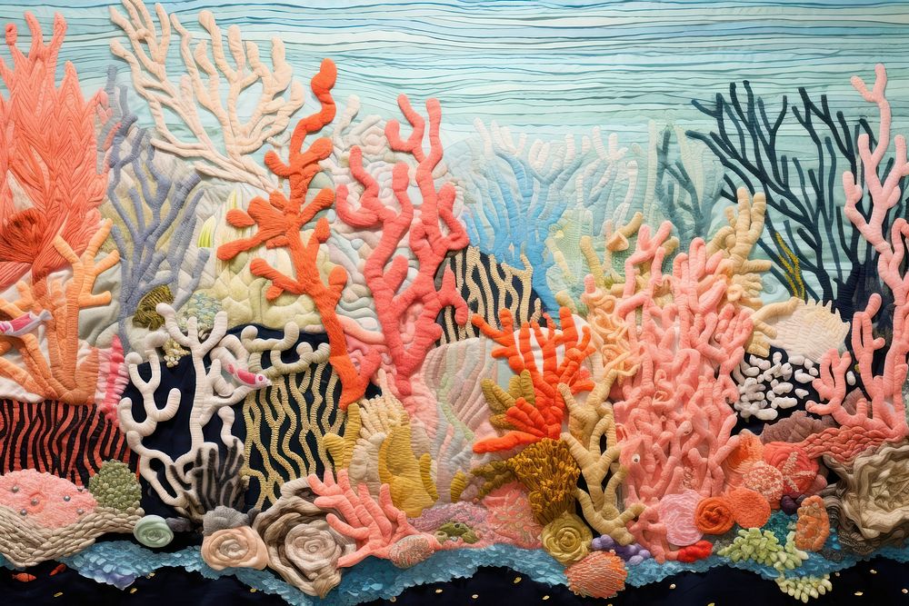 Coral reef aquarium outdoors pattern.