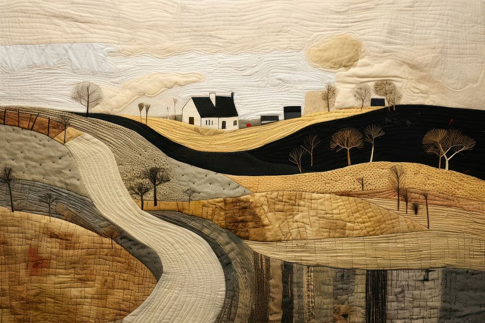 Highway road in countryside landscape art architecture.