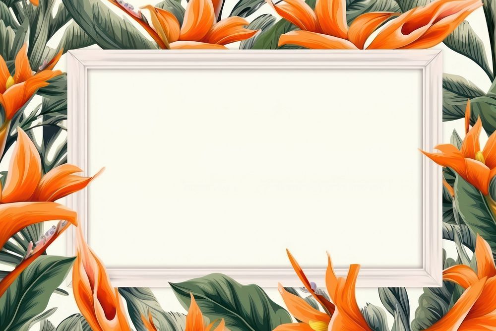  Strelitzia frame pattern backgrounds freshness. AI generated Image by rawpixel.