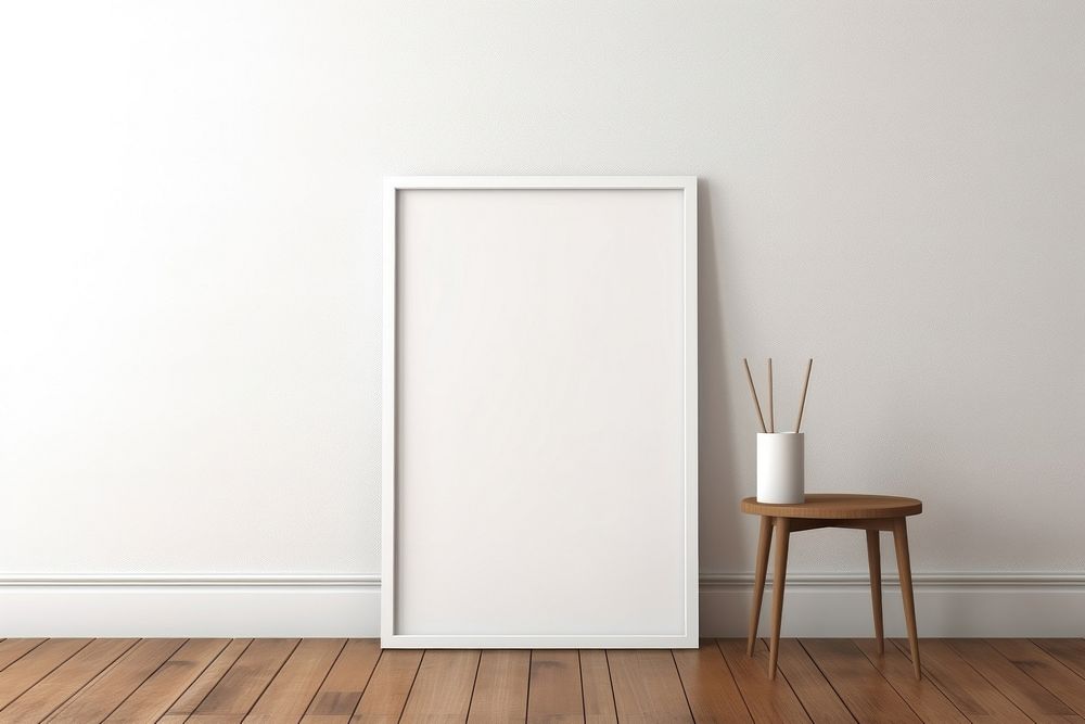  White frame floor wall wood. AI generated Image by rawpixel.