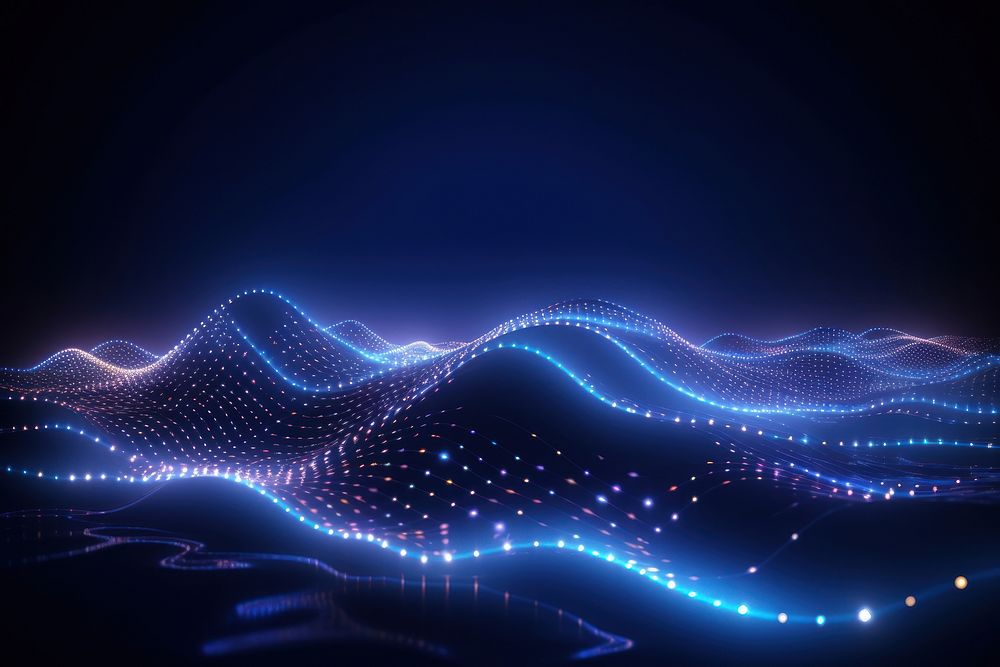  Technology wave connecting dot pattern light background backgrounds outdoors illuminated. AI generated Image by rawpixel.