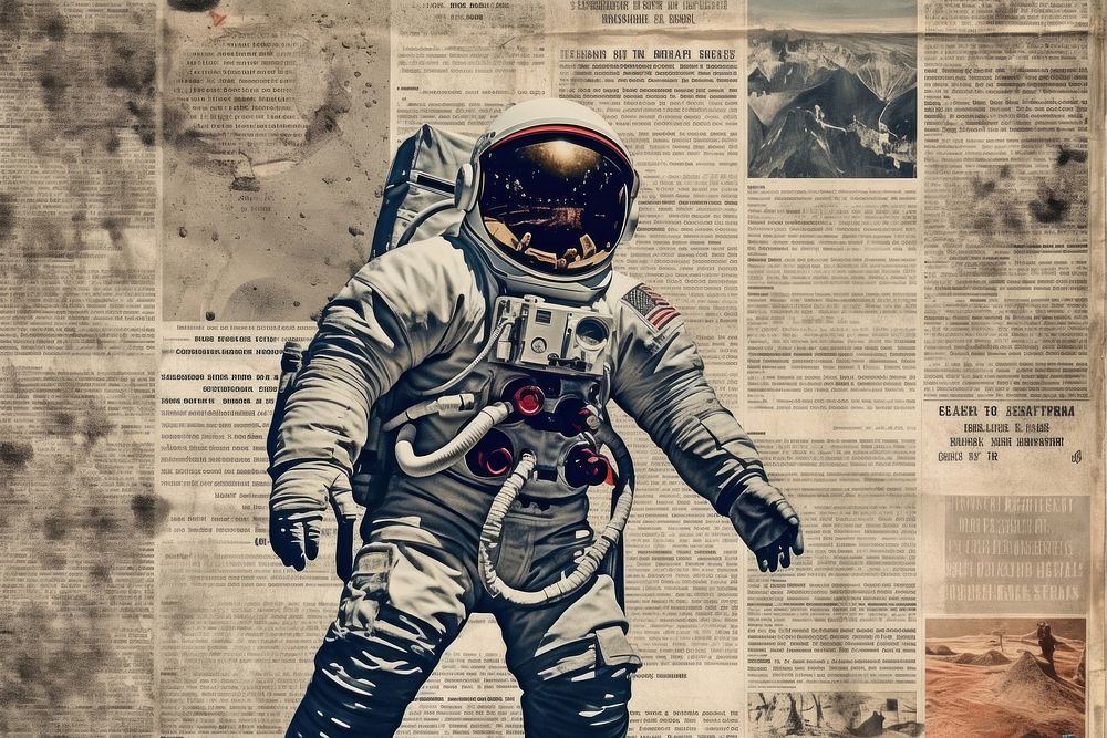 Astronaut border newspaper accessories technology.