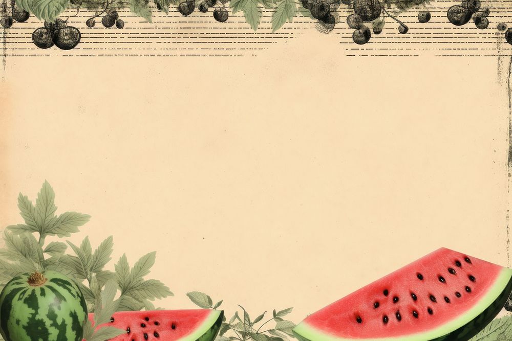 Watermelon border backgrounds fruit plant.