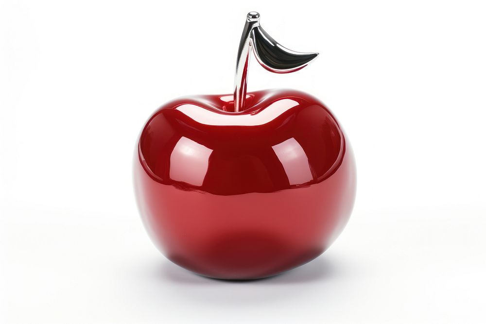 Cherry icon Chrome material cherry apple fruit.