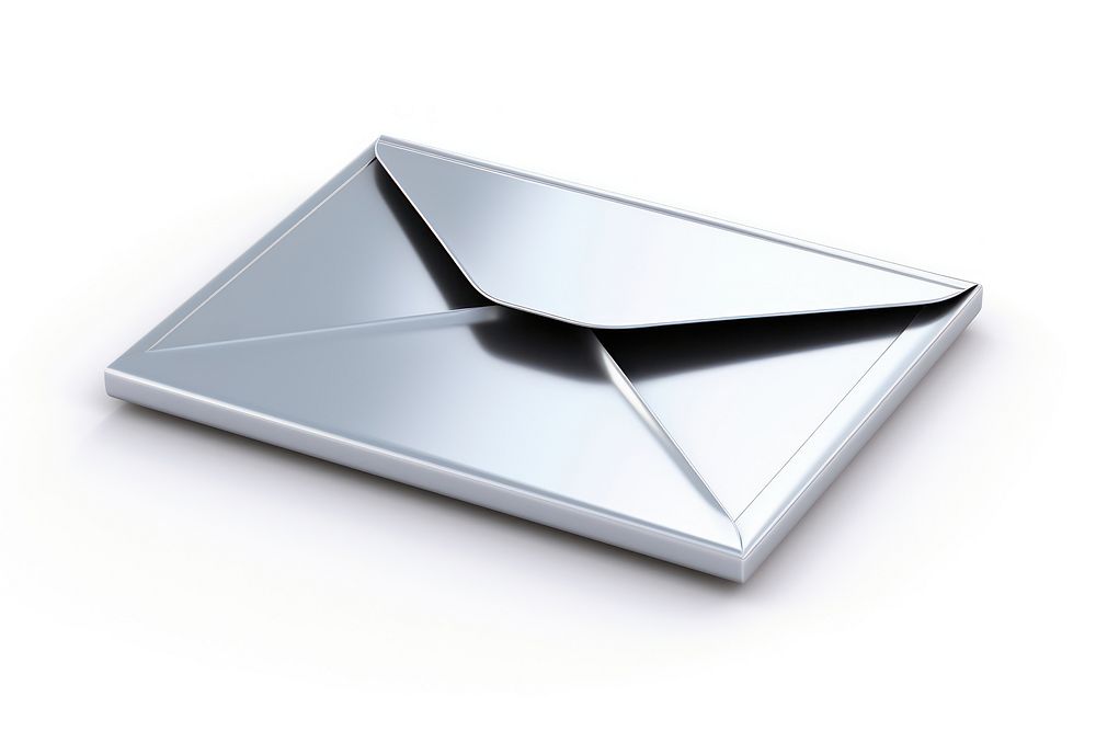 Mail icon Chrome material envelope silver shape.