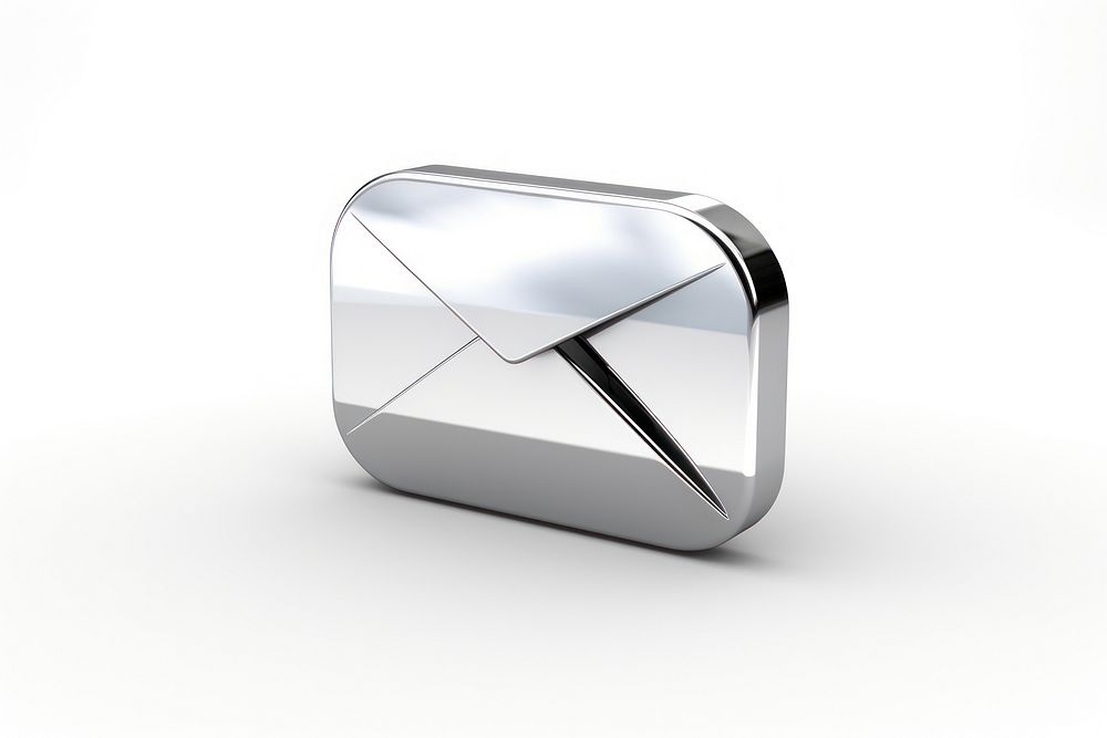 Mail icon Chrome material shape white background technology.