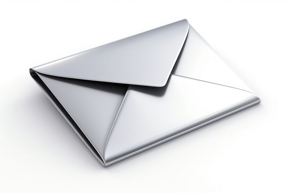 Mail icon Chrome material envelope silver shape.
