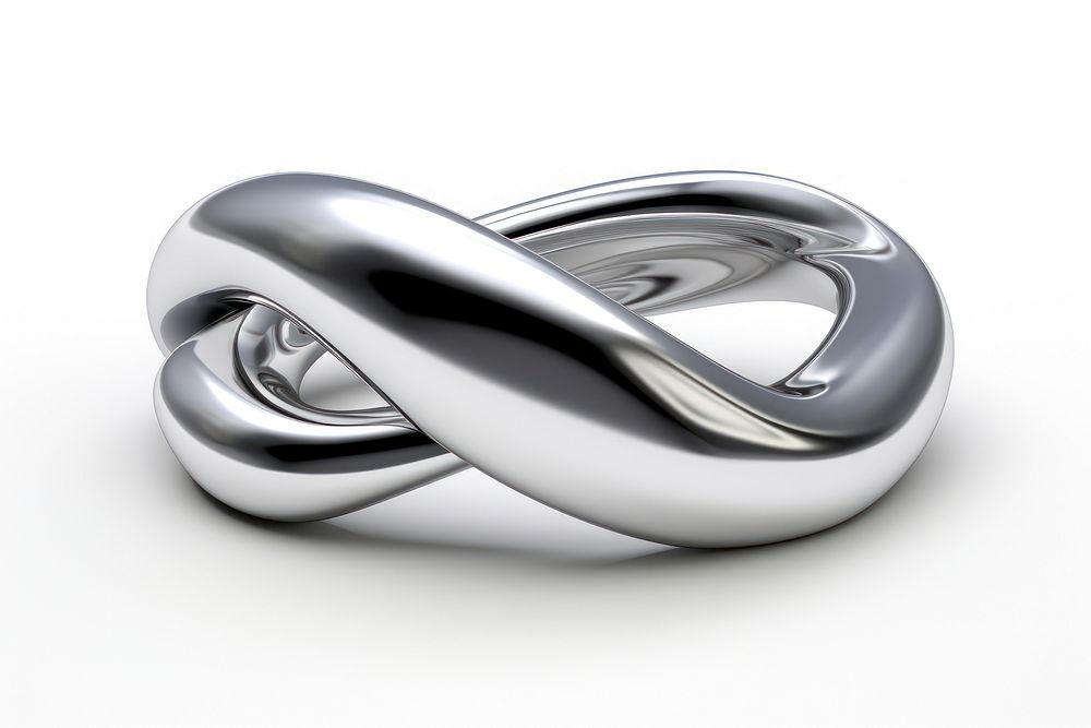 Oval twisted chrome material silver platinum jewelry.
