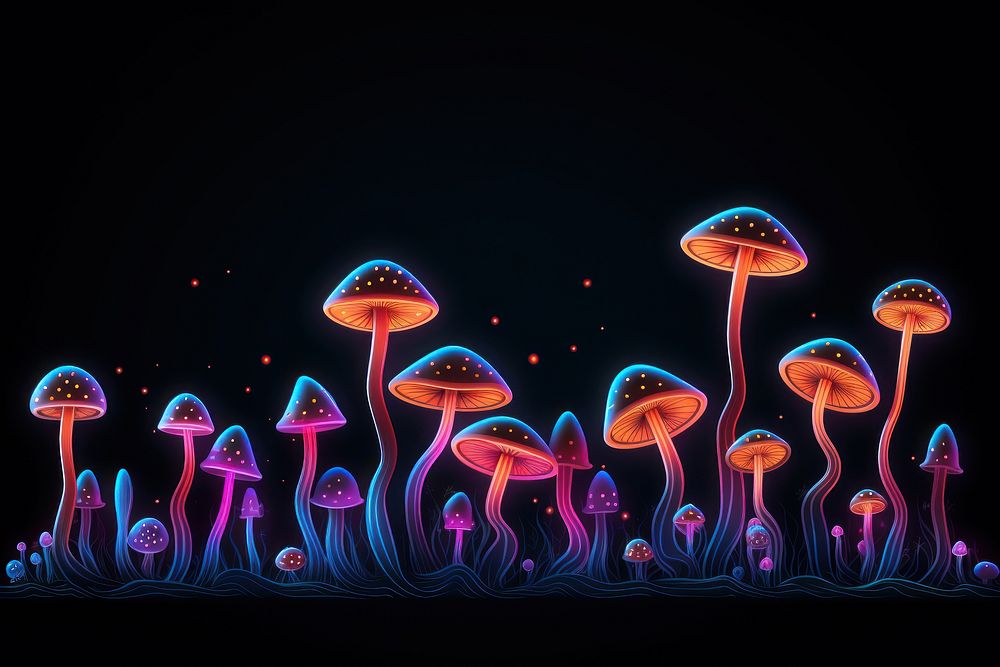 Mushroom border outdoors nature fungus. AI generated Image by rawpixel.