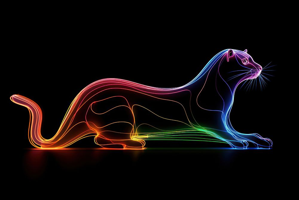 Animal border neon light line. AI generated Image by rawpixel.