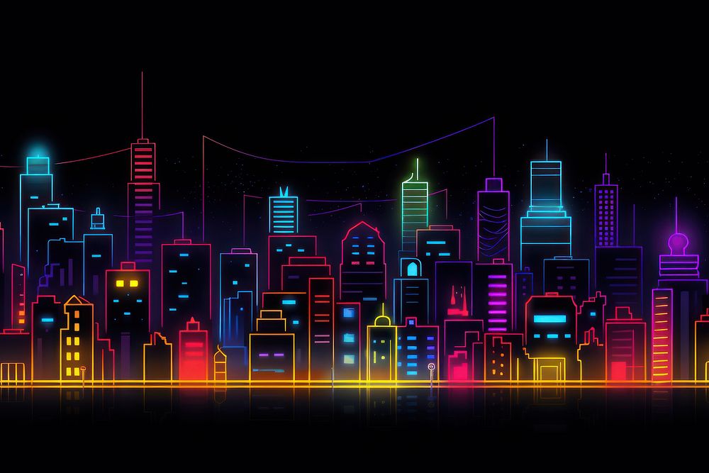Buildings border backgrounds light line. AI generated Image by rawpixel.