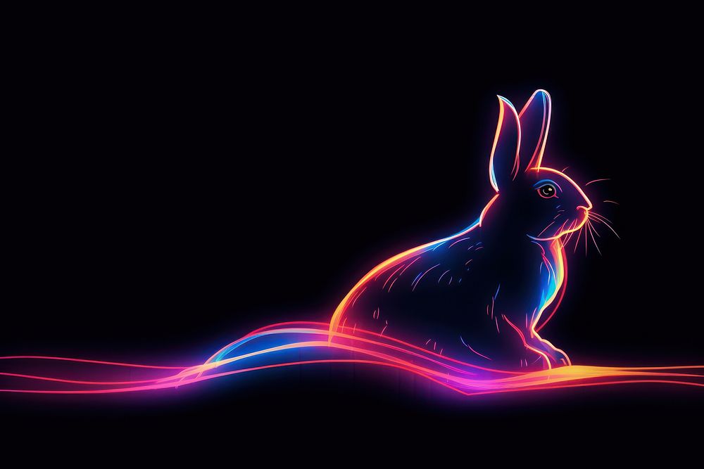 Bunny border animal mammal light. AI generated Image by rawpixel.