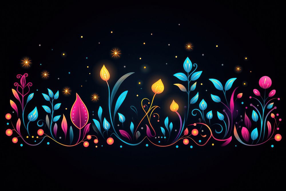 Birthday border pattern light neon. AI generated Image by rawpixel.