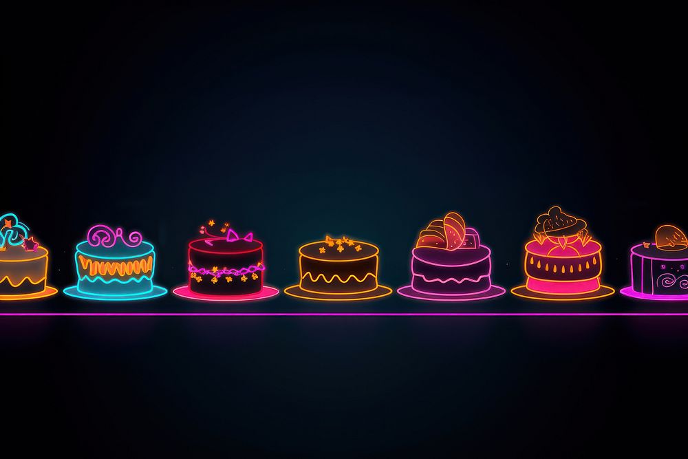 Cakes border dessert line food. AI generated Image by rawpixel.