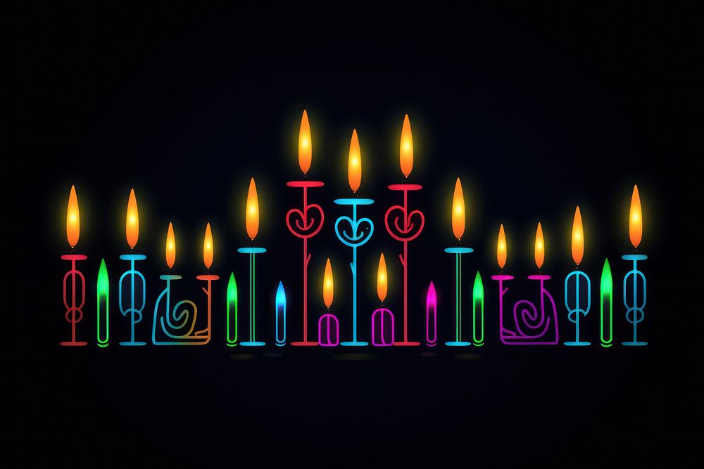 Candles border light line neon. AI generated Image by rawpixel.