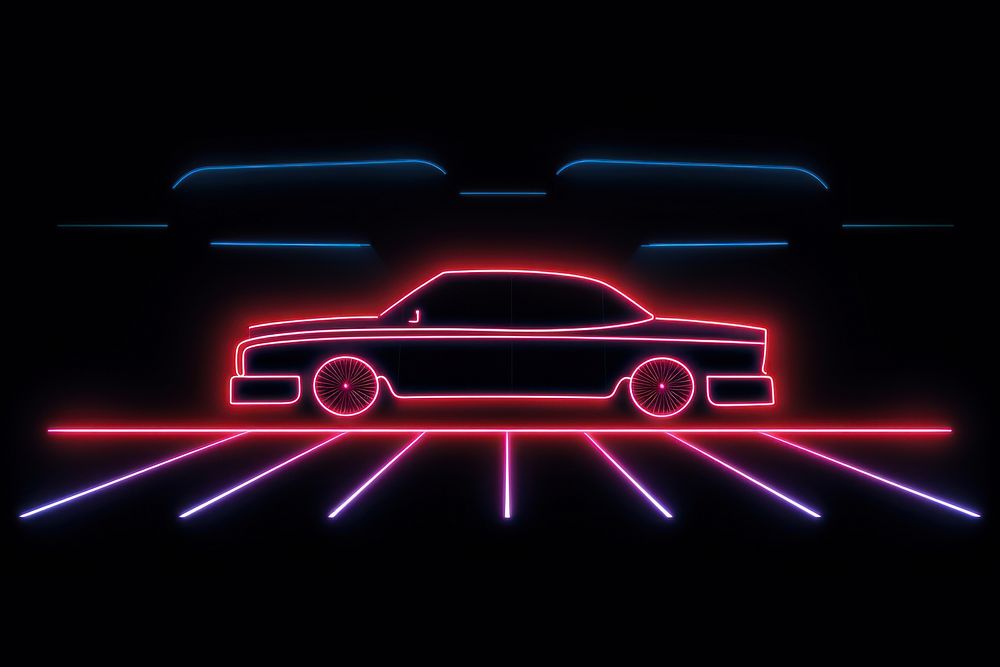 Car border neon vehicle light. AI generated Image by rawpixel.