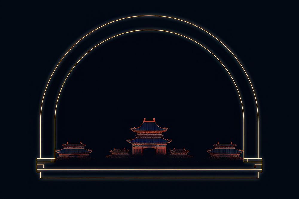 Chinese border architecture line transportation. AI generated Image by rawpixel.