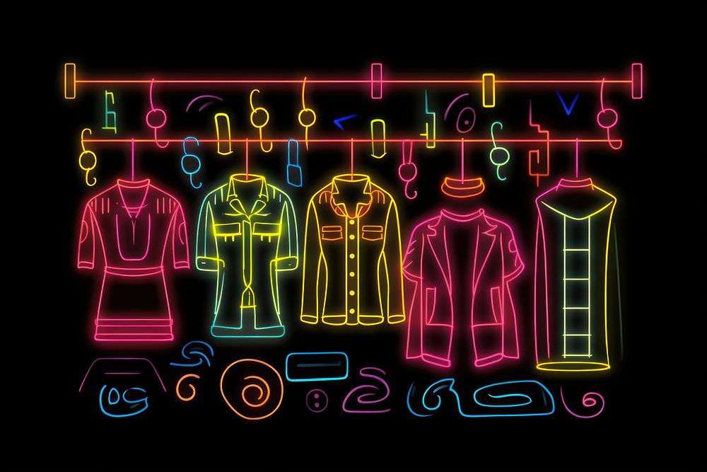 Clothes border neon line illuminated. AI generated Image by rawpixel.