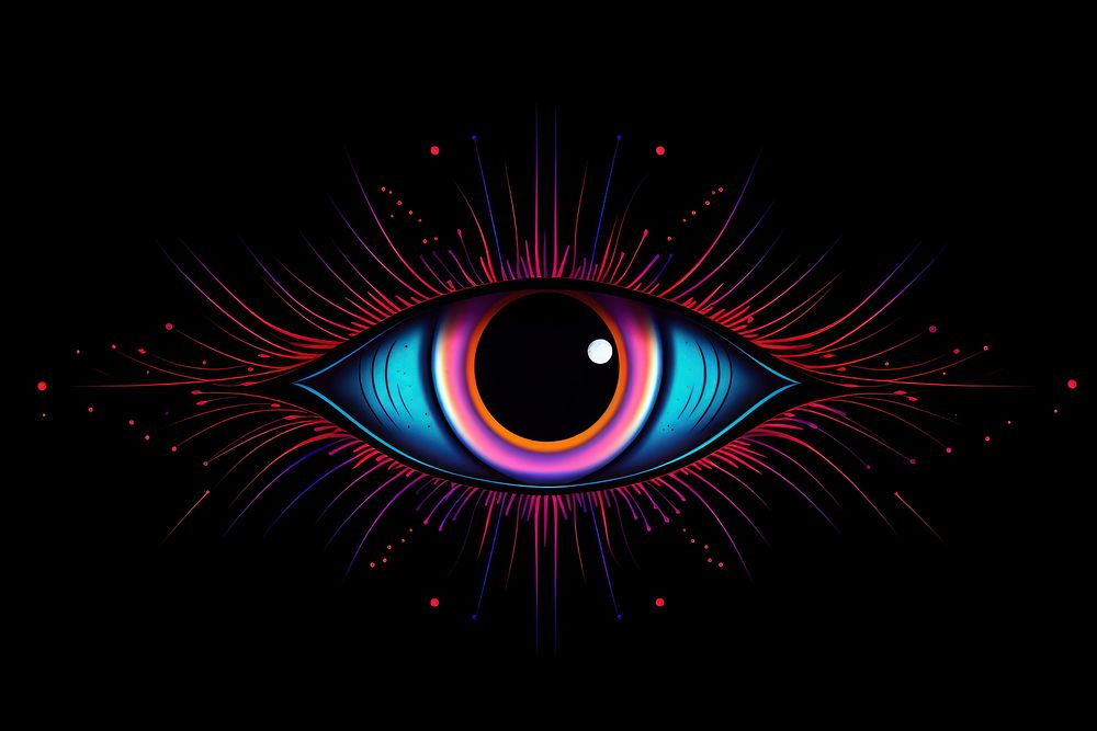 Eyes border night line art. AI generated Image by rawpixel.