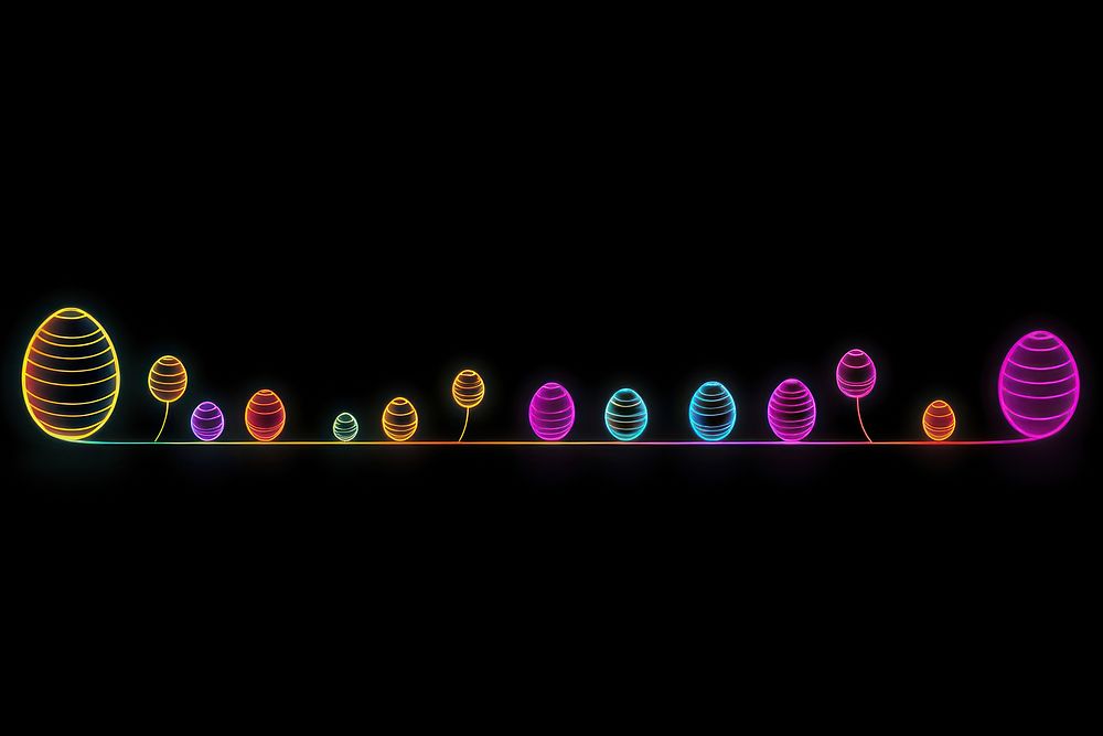 Easter eggs border light night line. AI generated Image by rawpixel.