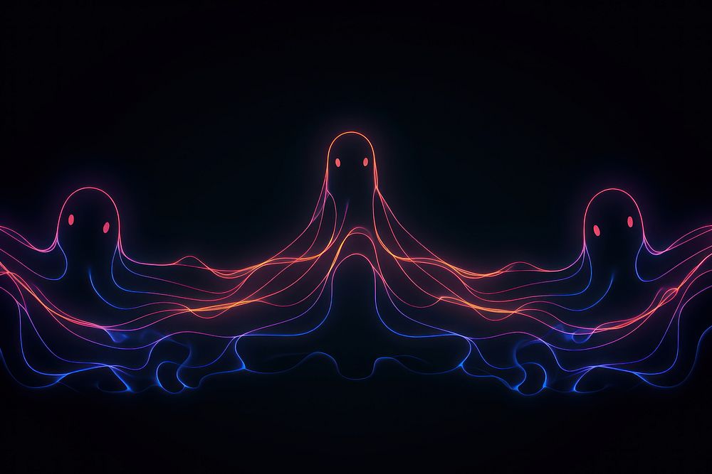 Ghost border neon light line. AI generated Image by rawpixel.