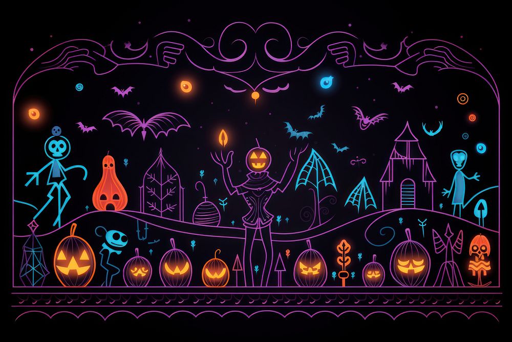 Halloween border outdoors night line. AI generated Image by rawpixel.