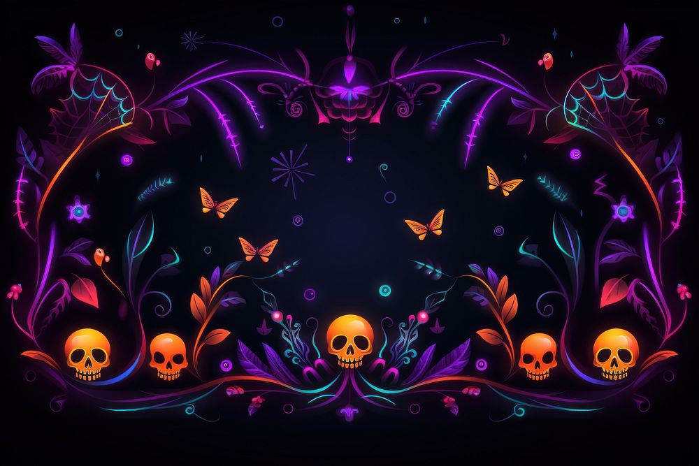 Halloween border pattern purple art. AI generated Image by rawpixel.
