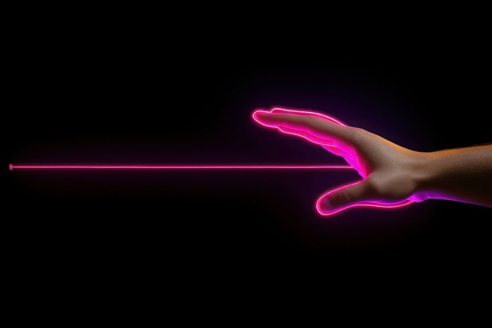 Hand border light line neon. AI generated Image by rawpixel.