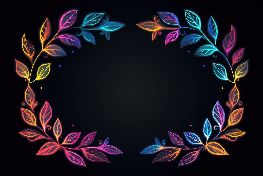 Leaves border pattern purple night. AI generated Image by rawpixel.