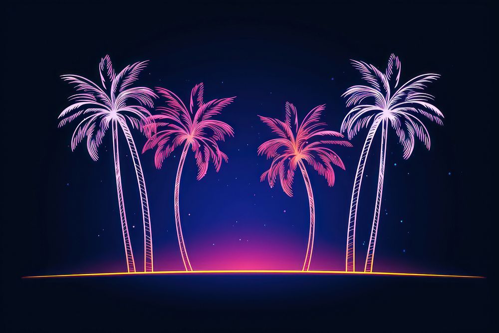 Palm trees border fireworks outdoors nature. AI generated Image by rawpixel.