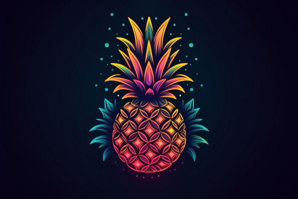Pineapple border nature plant night. AI generated Image by rawpixel.