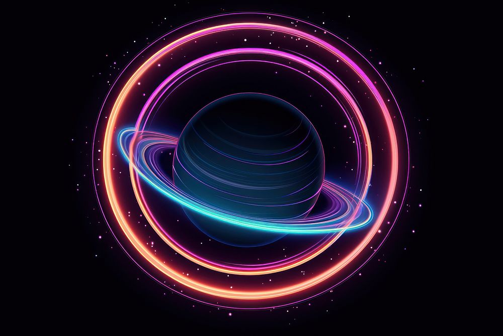 Planet border neon astronomy universe. AI generated Image by rawpixel.