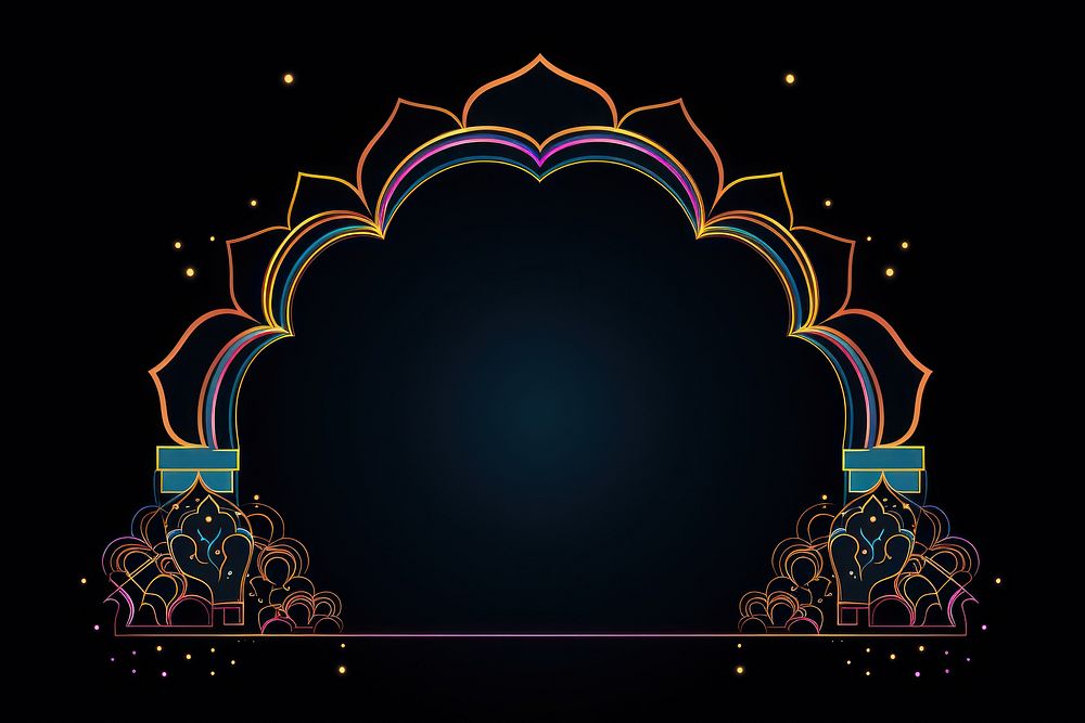 Ramadan border architecture night spirituality. AI generated Image by rawpixel.