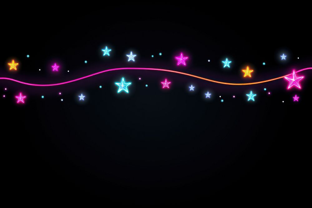 Stars border neon backgrounds light. AI generated Image by rawpixel.