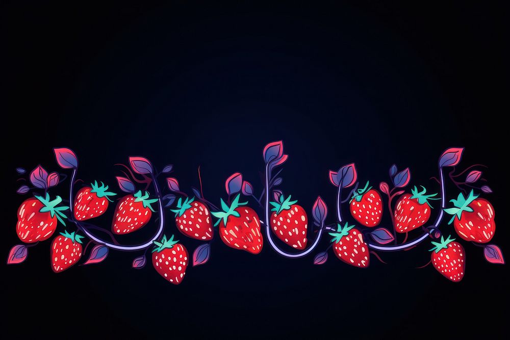 Strawberries border strawberry fruit plant. AI generated Image by rawpixel.