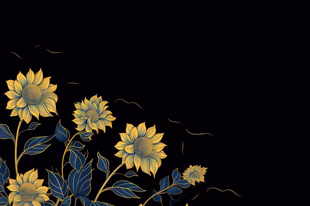 Sunflower border backgrounds pattern plant. AI generated Image by rawpixel.