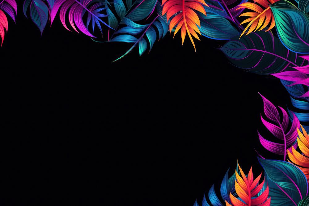 Tropical leaves border backgrounds pattern art. AI generated Image by rawpixel.