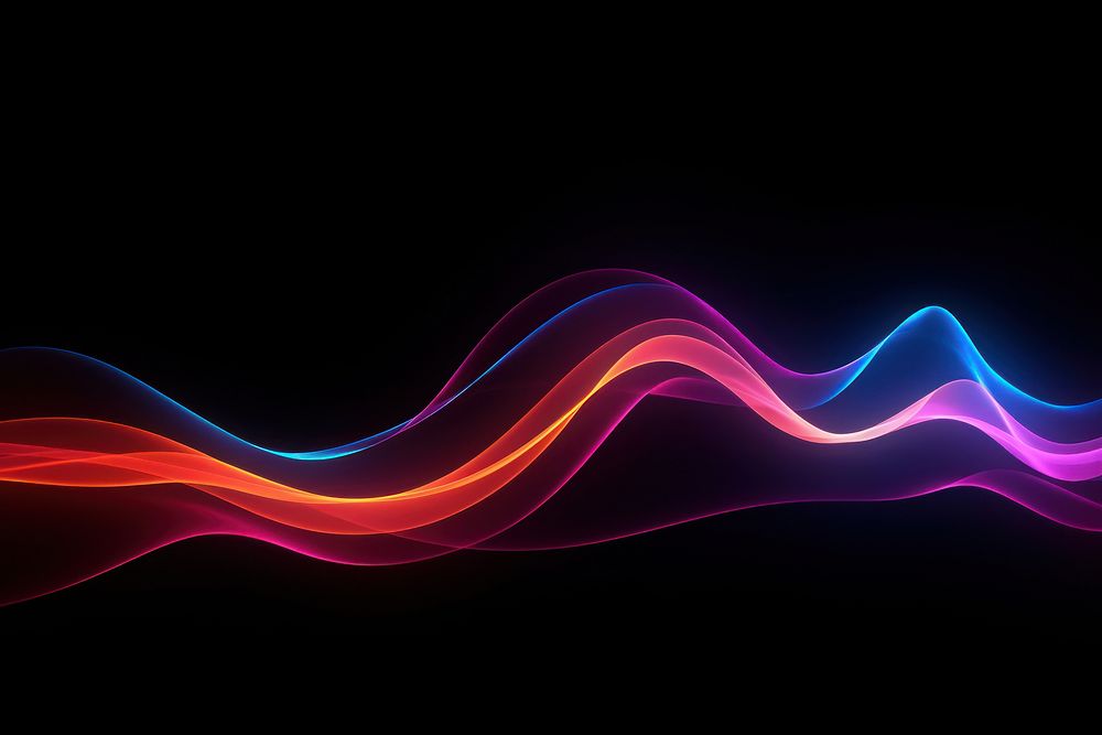 Wave border neon backgrounds light. AI generated Image by rawpixel.