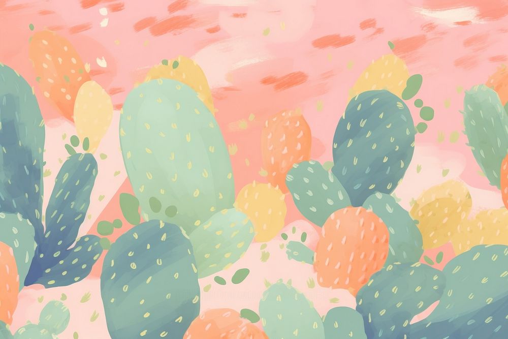  Cactus pattern backgrounds creativity. AI generated Image by rawpixel.