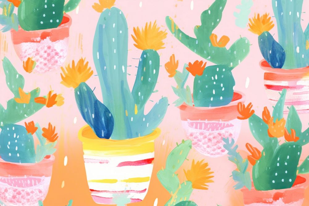  Cactus pattern backgrounds plant. AI generated Image by rawpixel.