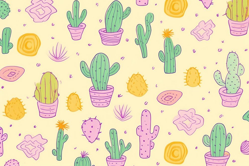  Cactus pattern backgrounds plant. AI generated Image by rawpixel.