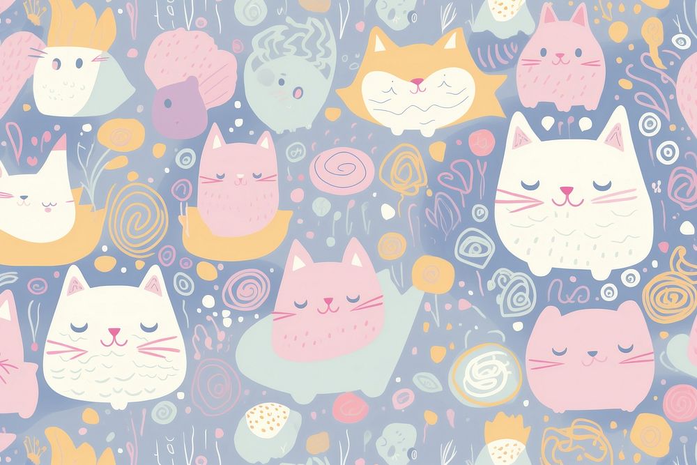  Cat pattern backgrounds cute. AI generated Image by rawpixel.