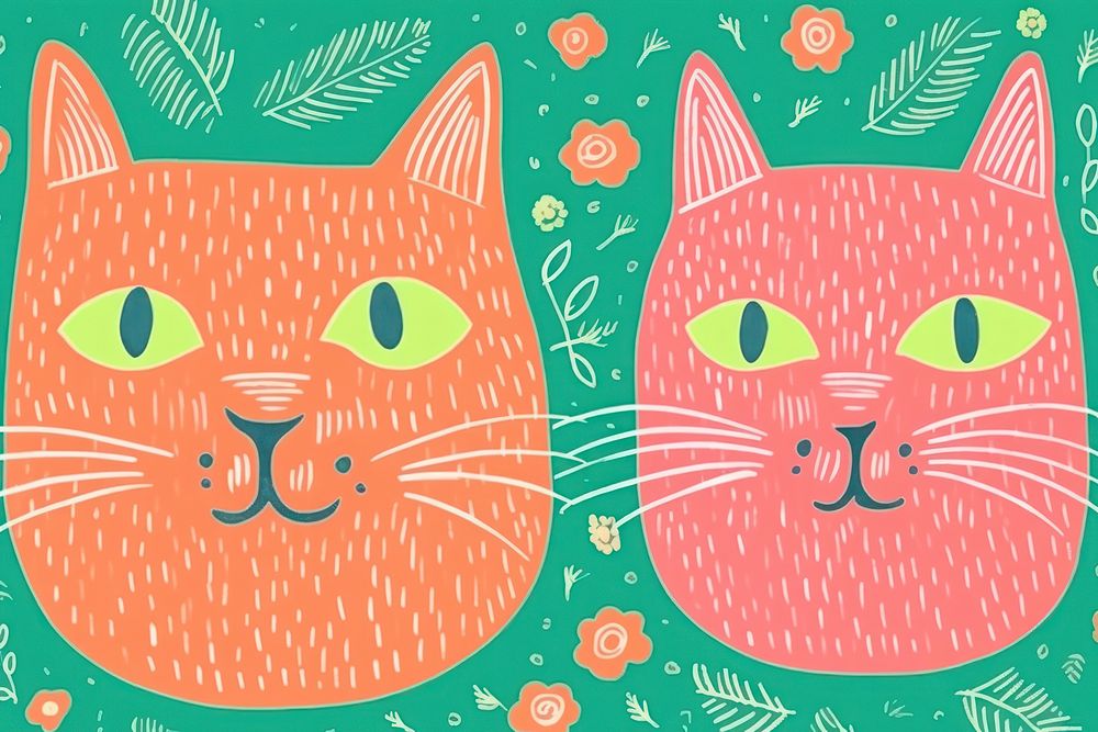  Cat pattern backgrounds animal. AI generated Image by rawpixel.