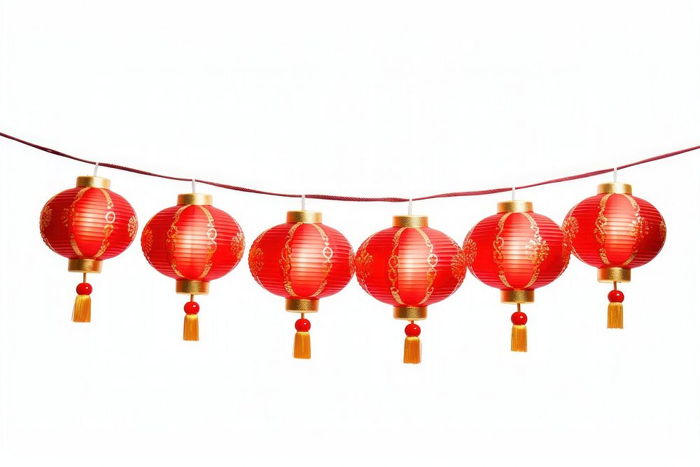 Chinese lanterns light decoration tradition red.
