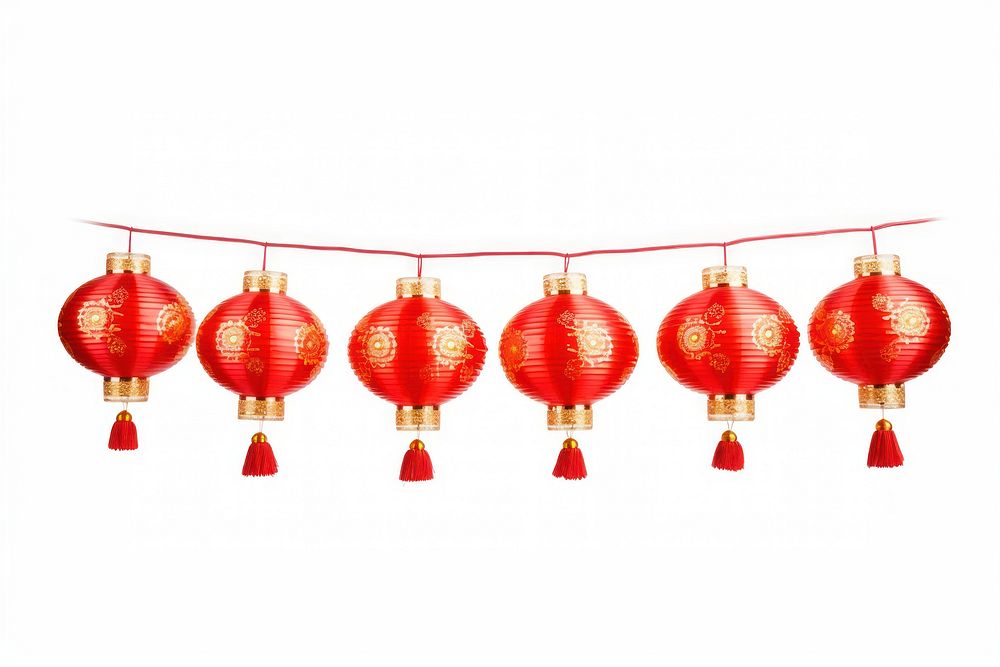 Chinese lanterns light decoration tradition red.