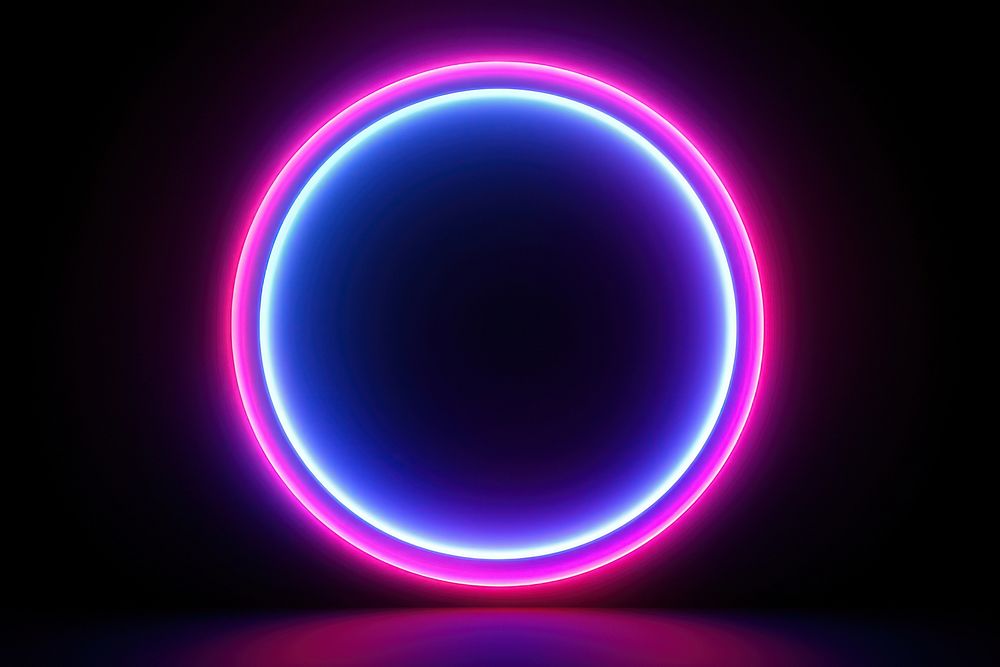 Circle neon background light night illuminated. AI generated Image by rawpixel.