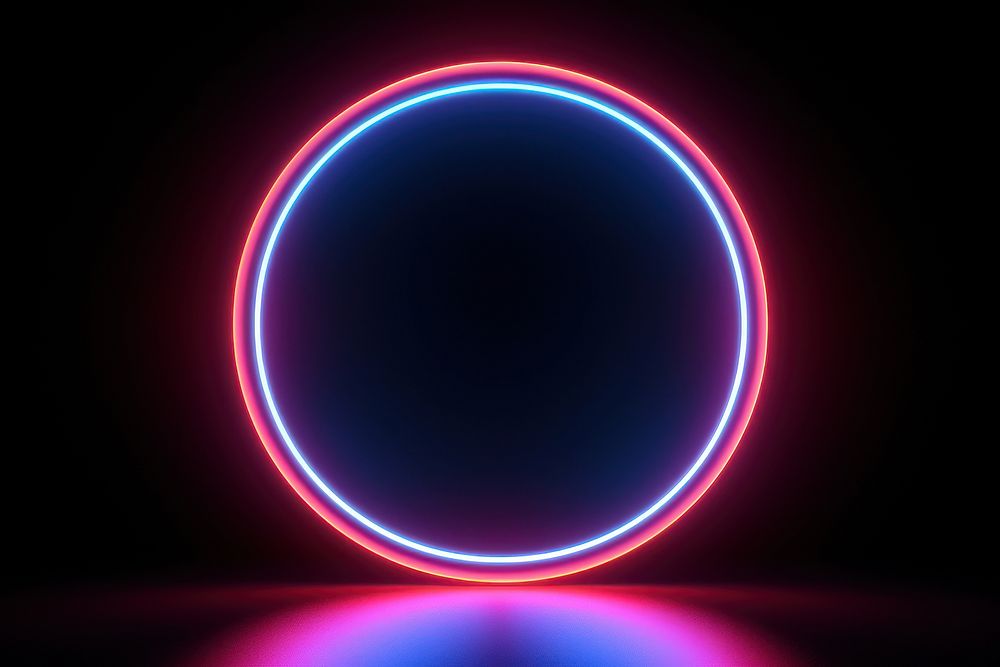 Circle neon background light night illuminated. AI generated Image by rawpixel.