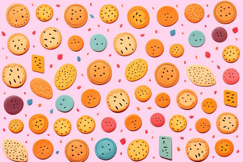  Cookie backgrounds dessert pattern. AI generated Image by rawpixel.