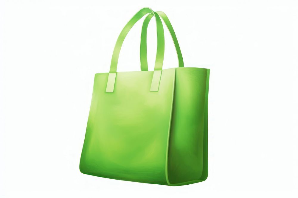 Tote bag green handbag white background accessories.