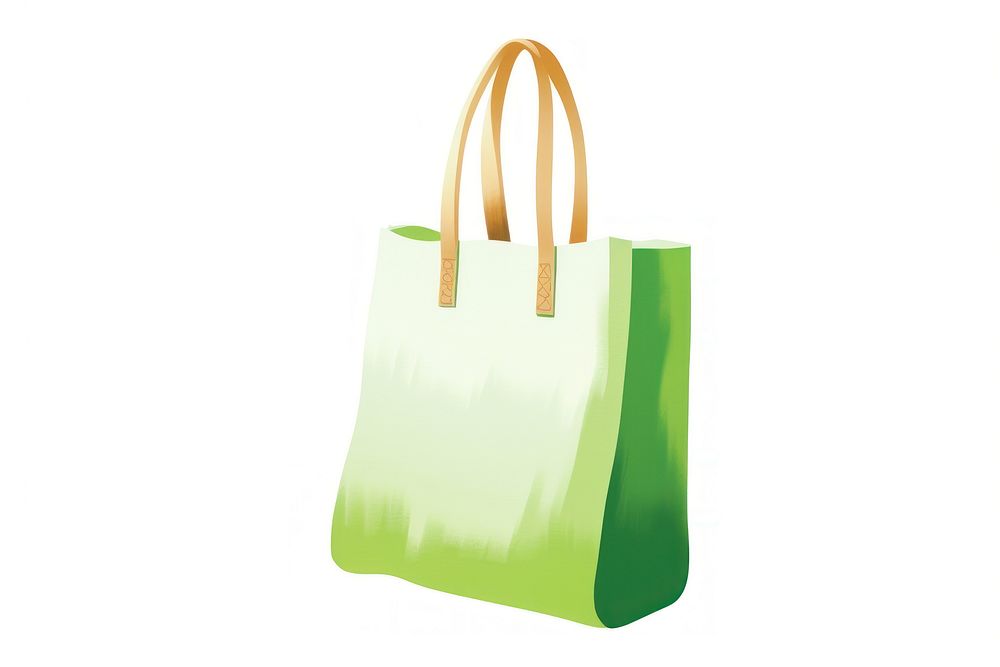 Tote bag green handbag white background consumerism.